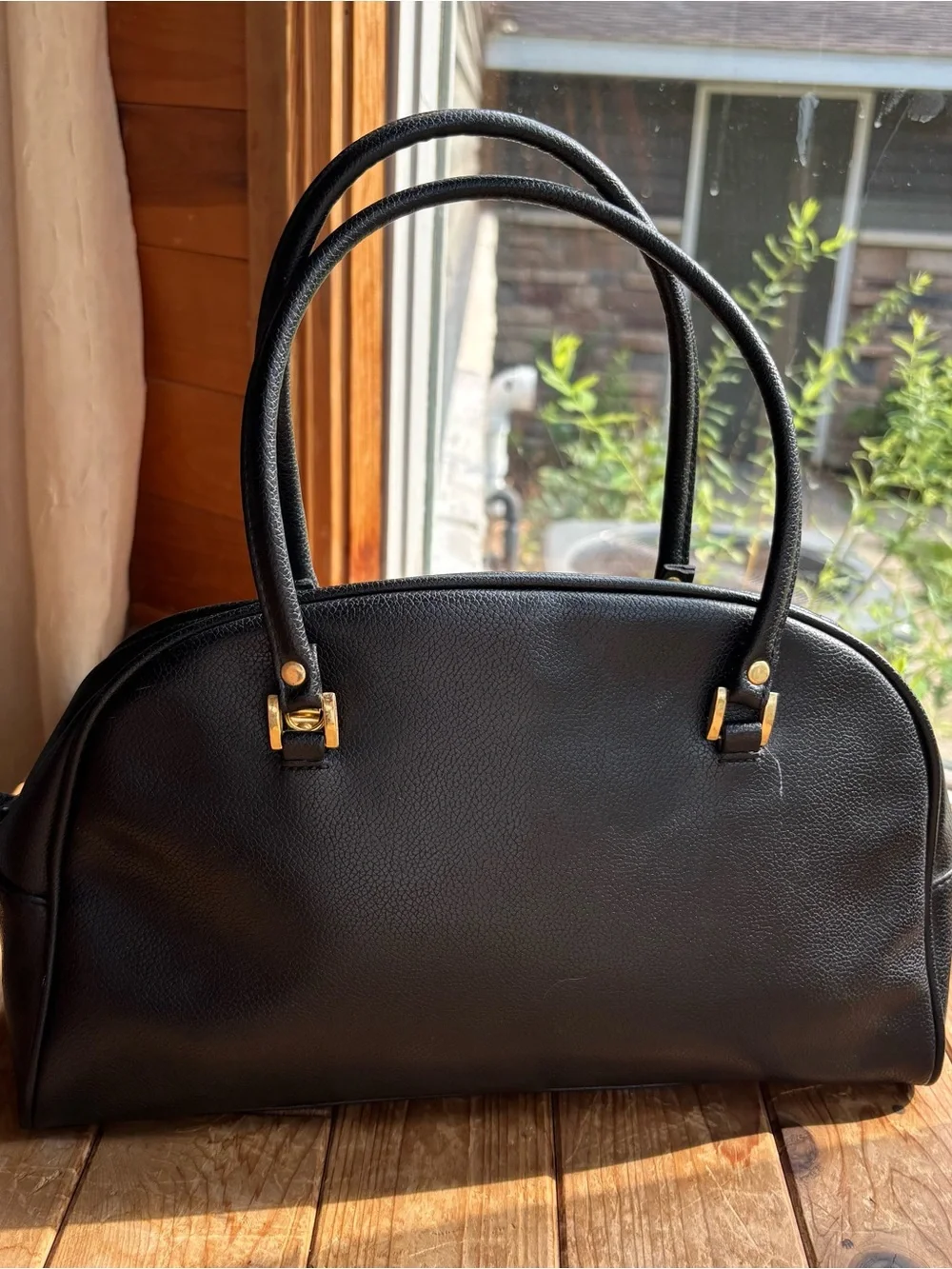 Kathy Ireland Black Structured Shoulder Bag